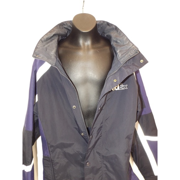 FedEx Stan Herman VF Imagewear Reflective Rain Coat Hooded Size MED - REG - Picture 8 of 16